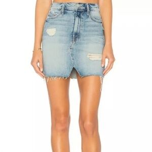 MOTHER Distressed Blue Mini Skirt